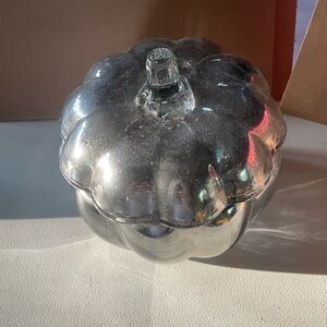 Silver Glass Pumpkin Decor